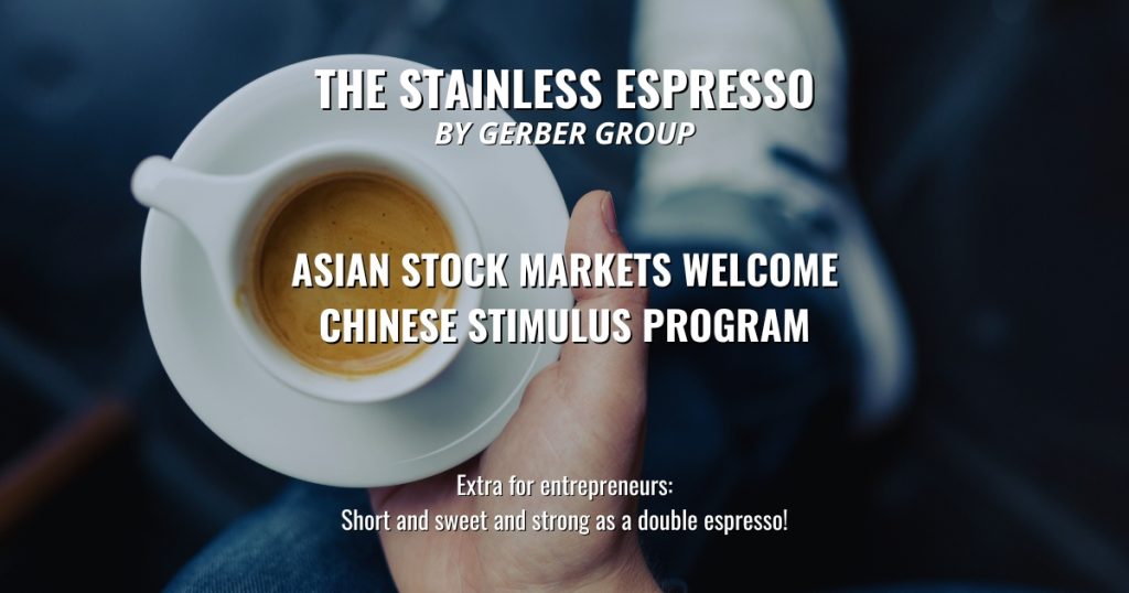 Asian stock markets welcome Chinese stimulus program - Stainless Espresso 1 Asian stock markets welcome Chinese stimulus program