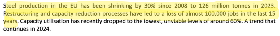 Are half-truths actually lies? We think so, what do you think? - Stainless Espresso 7 Eurofer Open Letter: Decline in EU steel production has been expected for years