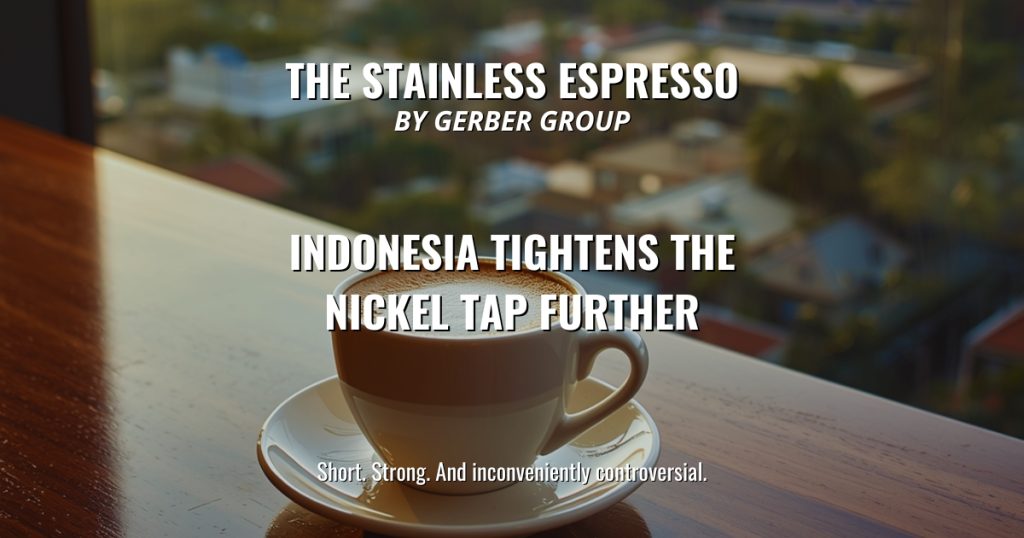 Indonesia Tightens the Nickel Tap Further - Stainless Espresso 1 Indonesia Tightens the Nickel Tap Further