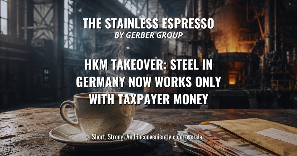 Steel in Germany Now Works Only with Taxpayer Money - Stainless Espresso 1 HKM Takeover: Steel in Germany Now Works Only with Taxpayer Money
